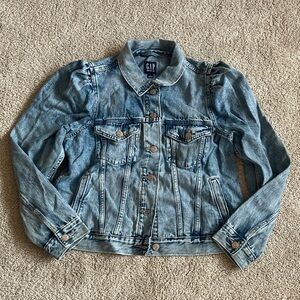 GAP | NWOT Light Blue Denim Jacket with Puff Sleeves